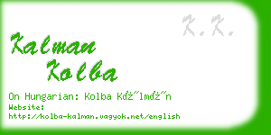 kalman kolba business card